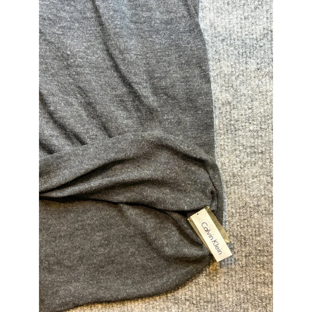 Calvin Klein Charcoal Gray Jersey Knit Soft Throw Scarf Logo Print 42x35
